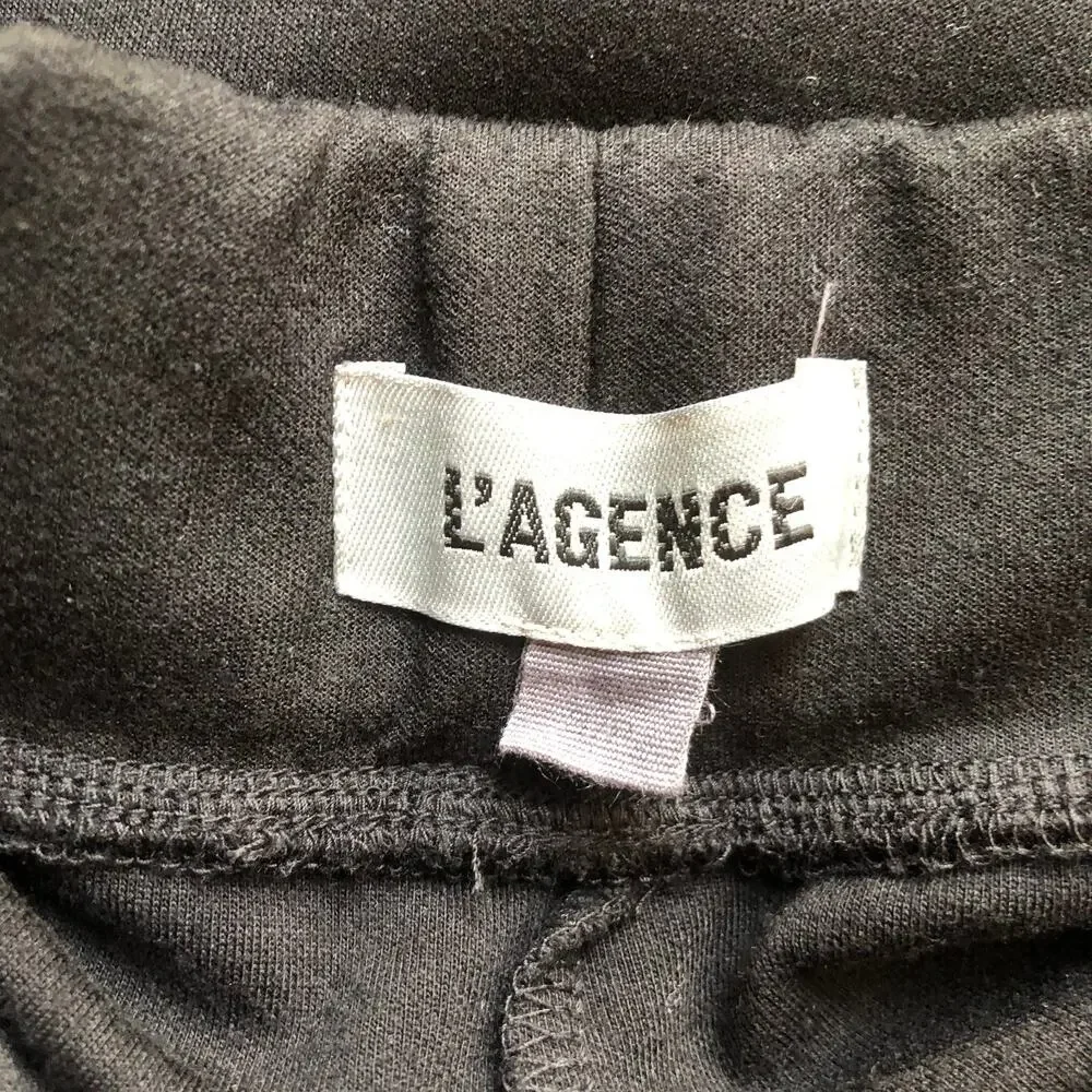 L'AGENCE Darcelle High Rise Pull On Black Wide Leg Pants Women's Size Small - Picture 9 of 16